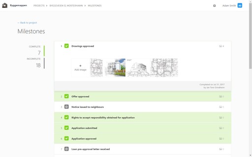 Web App, Milestones