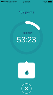 iOS app, active game with 1 player