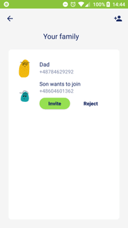 Android app, family creation